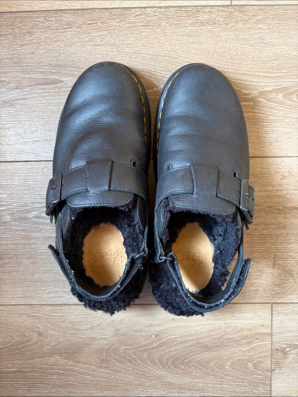 Black Doc Martens, Jorge IIX, faux fur, size women’s 8